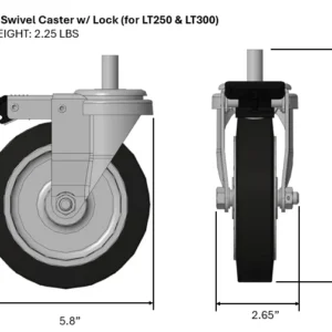 Part LT4002 5" Swivel Caster w/ Lock (for LT250 & LT300)