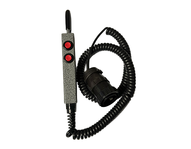 Image shows a 2-button pendant accessory for LiftTrac material lifting units.